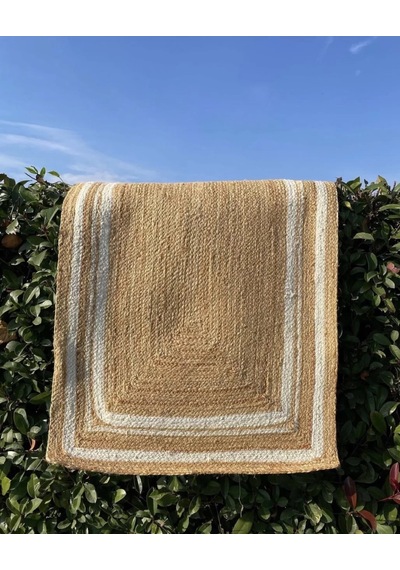 Eko Halı Echo Jüt Ech 10 Natural White Xw Dekoratif Jüt Kilim Naturel Beyaz