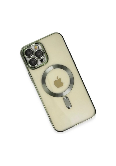 Apple Uyumlu   iPhone 12 Pro Max Kılıf Kross Magneticsafe Kapak - Koyu Yeşil