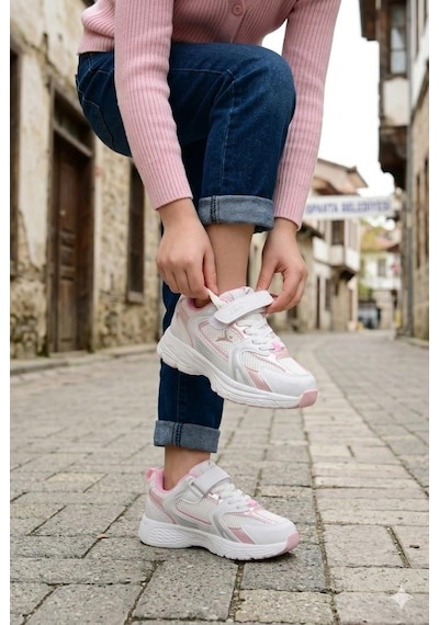 Fort Terra Cool Rahat Hafif Anatomik Kız Çocuk Ayakkabı Beyaz - Pembe