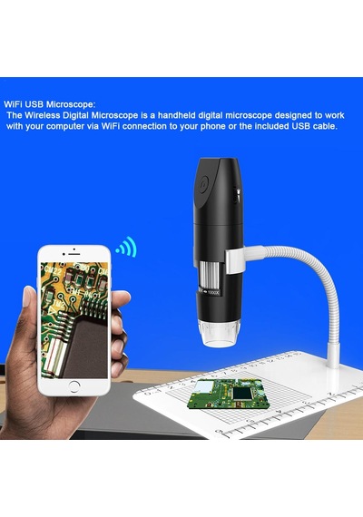 Avp 2.0mp 1000x Wifi 1080p Kablosuz Dijital Mikroskop Siyah Renk