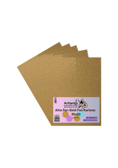 Simli Fon Kartonu 35X50 5 Adet Artlantis Simli Fon Kartonu 35x50