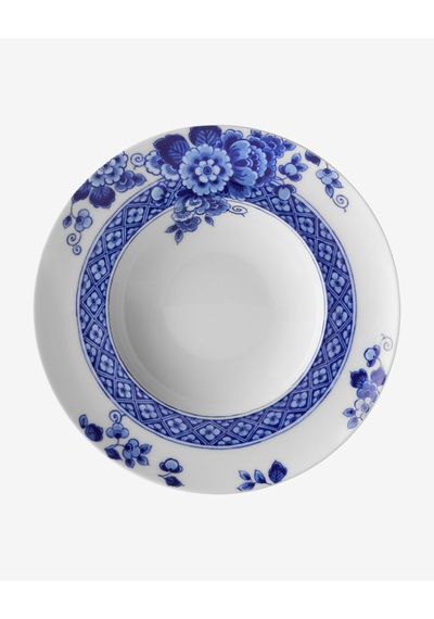 Mavi Porselen Çukur Tabak 25 Cm