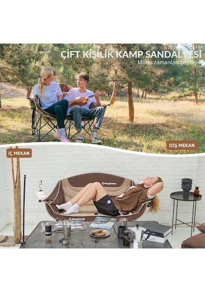 Kingcamp Loveseat Double Çift Kişilik Katlanır Kamp Sandalyesi Coffee Kahve