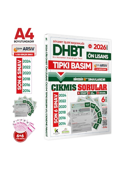 2026 Kpss-dhbt Lisans-önlisans-ortaöğretim Ösym Çıkmış Soru Tıpkı Basım 6+6+6 Kitapçık Tg Deneme Seti