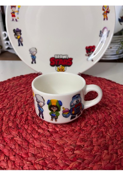 6 Parça Brawl Stars Model Çocuk Bebek Yemek Takımı Beslenme Seti Renkli