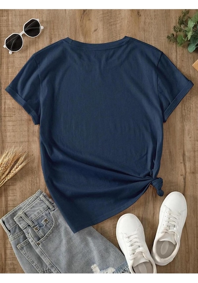 Uyguntarz Unisex Kahve Severlere Özel Tasarım Basklı Tshirt Lacivert