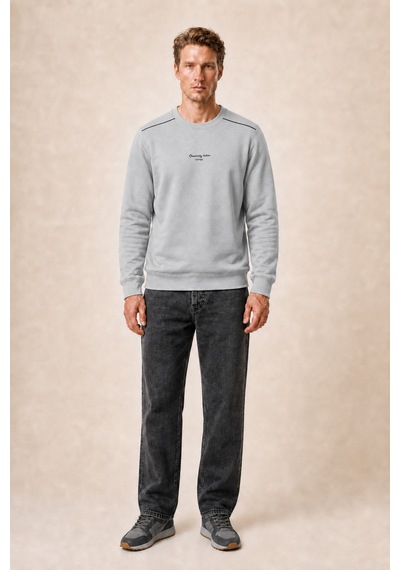 Redline Qwen Bisiklet Yaka Regular Fit Kışlık Sweatshirt Gri