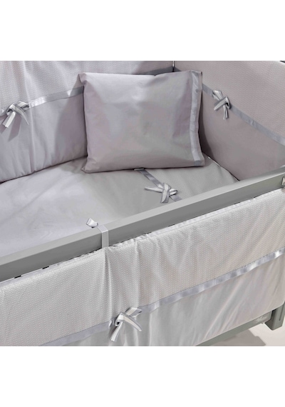 Meltem Kids Kral Sallanır Ahşap Anne Yanı Beşik  60 x 120 CM Gri - Gri