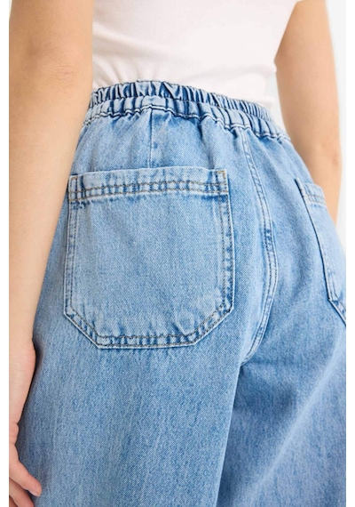 DeFacto Carrot Fit Beli Lastikli Bilek Boy Jean Yıkamalı Pantolon E1686AX25SMNM85