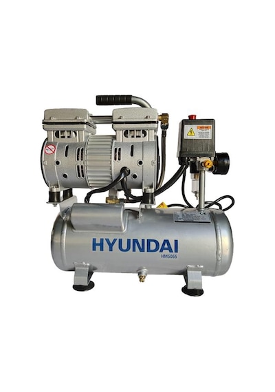 Hyundai HM506S Hava Kompresörü Sessiz & Yağsız 550W 6 L