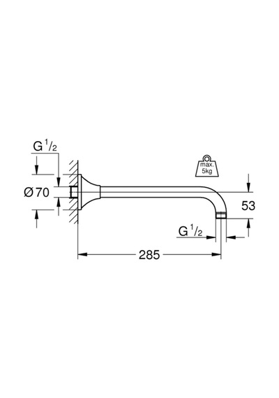 Grohe Rainshower Grandera Duş Başlığı Dirseği 285 Mm 27986da0 Krom