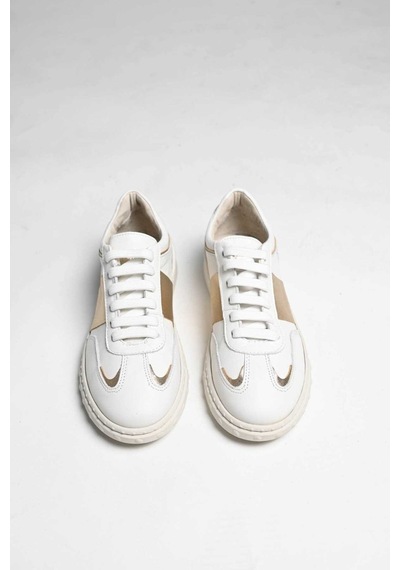 Bestello Bağcıklı Kauçuk Taban Sneaker 101-gumk-01 Kadın Ayakkabı Beyaz