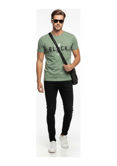 Maximodena Erkek Tipografi Detaylı Modern T-shirt Çok Renkli