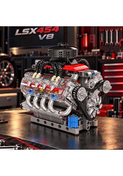 Mould King 10171 Chevrolet Lsx454 V8 Motor Yapım Seti 487 Parça