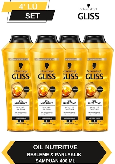 Gliss Oil Nutritive Şampuan 4 x 400 ML