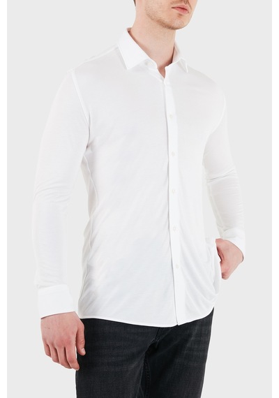 Boss Modal Slim Fit Klasik Yaka Uzun Kol Gömlek Erkek Gömlek 50561622 100 Beyaz