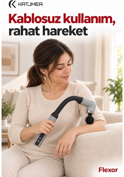 Kj/fx-001 Flexor Uzun Saplı Şarjlı Masaj Aleti, 4 Başlıklı, 6 Kademeli, Type-c Diğer