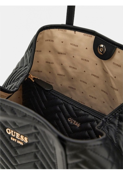 Guess Vikky Kapitoneli Kadın Omuz Çantası Hwqg9318290 Siyah