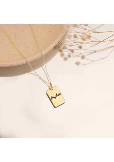 Dkmn Gümüş Isimli Levha Kolye 925 Ayar Kadın Gümüş Kolye
