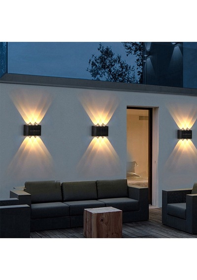 4 Adet Gunes Enerjili 10 Led Duvar Aplik Bahce Balkon Dis Mekan Solar Aydinlatma Seti Diğer