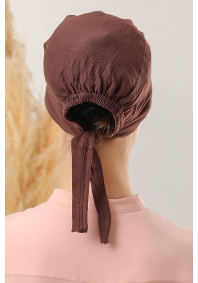 Melodi Scarf Dikişli Bone Kahverengi Kahverengi