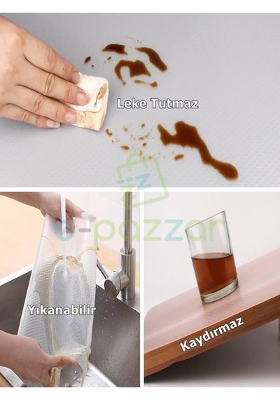 Tr 10 Mt X 45 Cm Şeffaf Kaydırmaz Pvc Buzdolabı Raf Masa Çekmece Ayakkabılık Koruyucu Leke Tutmaz Örtü Genel