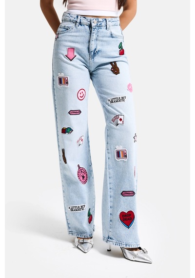 Itsbasic Kadın Ice 4s6-27 Straight Fit Logo Ve Nakışlı Özel Tasarım Denim Jean Buz Mavi Itsbasic Kadın Ice 4s6-27 Straight Fit Logo Ve Nakışlı Özel Tasarım Denim Jean Buz Mavi