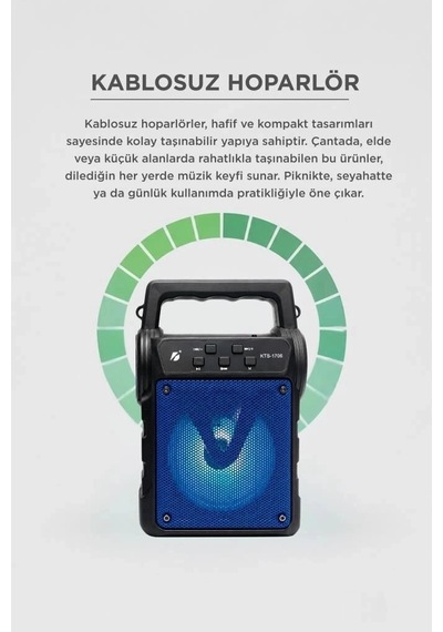Özel Üretim Torima Bluetooth Hoparlör Kts-1706 Siyah Gece Lambası Seyyar Cihaz Enerji Paneli