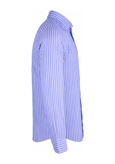 Trender Çizgili İndigo Erkek Gömlek 83328 Indigo