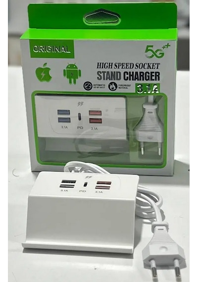 Yk-3414 Yk Design Çoklu Usb Söket Standlı 3.10 Mah Yok