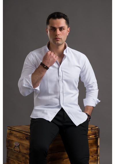 Advante Slimfit Düğmeli Yaka Uzun Kol Erkek Gömlek 001
