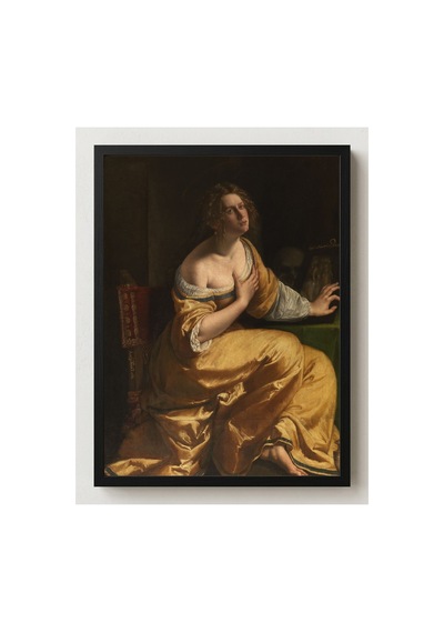 Rönesans Gentileschi Magdalena'nın Tövbesi Çerçevesiz Poster 21x30 Cm A4 Tablo Rönesans Klasik Sanat