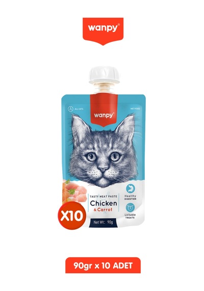 10lu Taze Tavuklu & Havuçlu Kedi Et Ezmesi 10 X 90 Gr