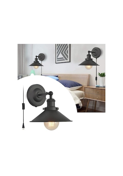 RİOLİGHT RETRO RUSTİK SİYAH MAFSALLI HAREKETLİ BAŞLIK FİŞLİ AHAHT Siyah