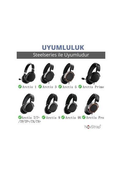 Novstrap Steelseries Arctis 1 3 5 7 7p 7x 9 9x Pro İle Uyumlu Yedek Kulaklık Yastığı Pedi Süngeri Beyaz