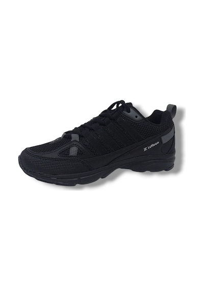 Zerhan Lutton 215 Unisex Siyah Bağcıklı File Yürüyüş Koşu Büyük Numara Spor Ayakkabı 45 46 47 48 Siyah