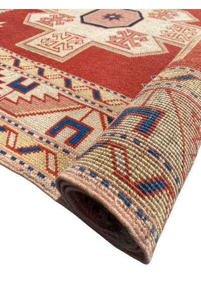 El Dokuma Eskitme Milas Halısı 130x190 Vintage Krem Yün Halı KREM