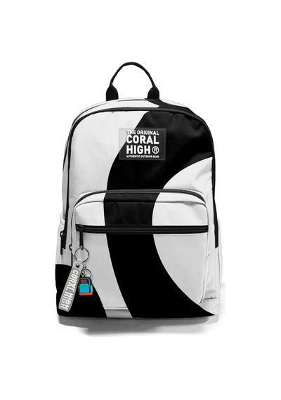 Coral High Siyah Beyaz Desenli Okul Sırt Çantası 23687 Siyah - Beyaz