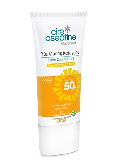 Cire Aseptine Yüz Güneş Koruyucu Kuru ve Normal Ciltler 50+SPF 50 ml