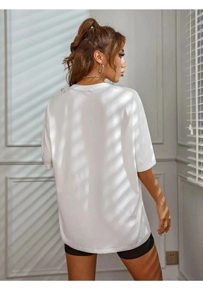 Startmore Unisex Challenge Rahat Kesim Oversize Beyaz