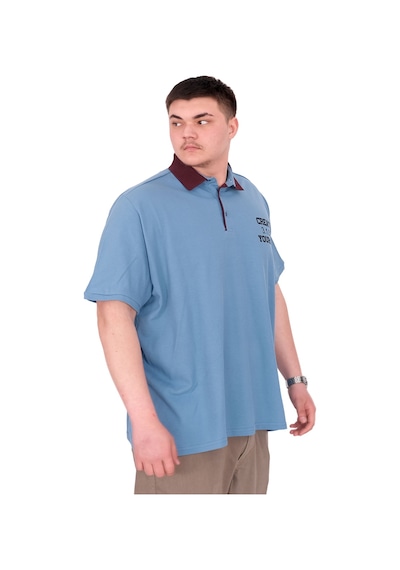 Mode Xl Büyük Beden Erkek T-shirt Polo Yaka Yourself U25310 Mavi Mavi
