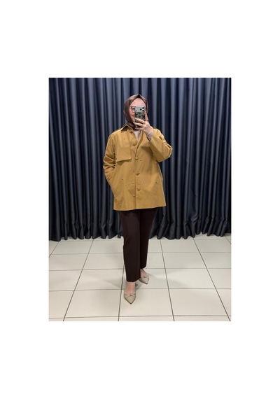 Seçil Taş İşlemeli Apolet Detaylı Trençkot Camel - 930295386 CAMEL