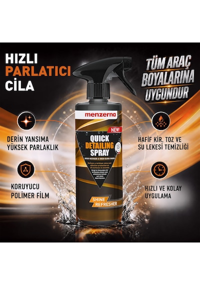 Menzerna Quick Detailing Spray Hızlı Cila 500 Ml Araç İç Dış Temizlik Oto Boya Parlatıcı Koruyucu