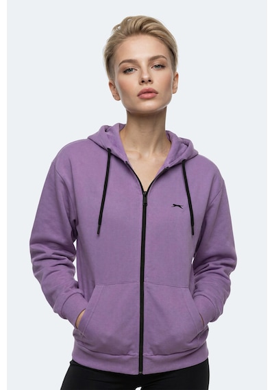 Slazenger Flores Kadın Kapüşonlu Lila Sweatshırt