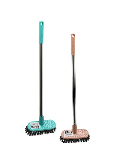 Mini Temizlik Fırçası Orta Sert Kıllar Metal Saplı 40cm - 4.5x12.5cm 5545