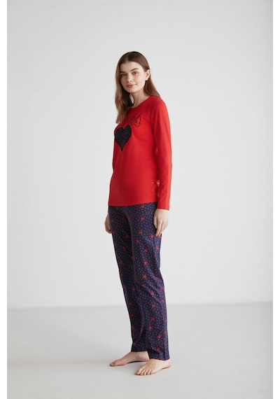 U.s. Polo Assn. 16967 Kadın Yuvarlak Yaka Pijama Takımı 001