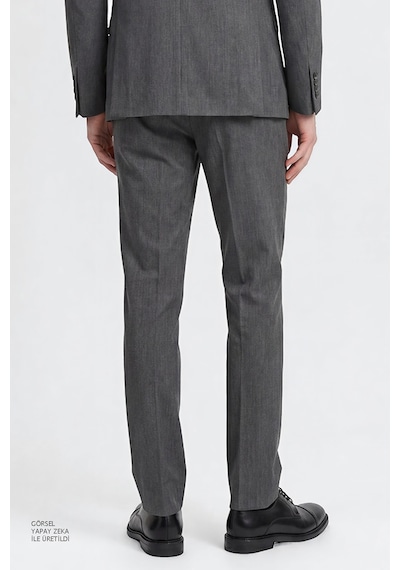 AC&Co / Altınyıldız Classics Erkek Grı Slim Fit Dar Kesim Mono Yaka Takım Elbise Gri