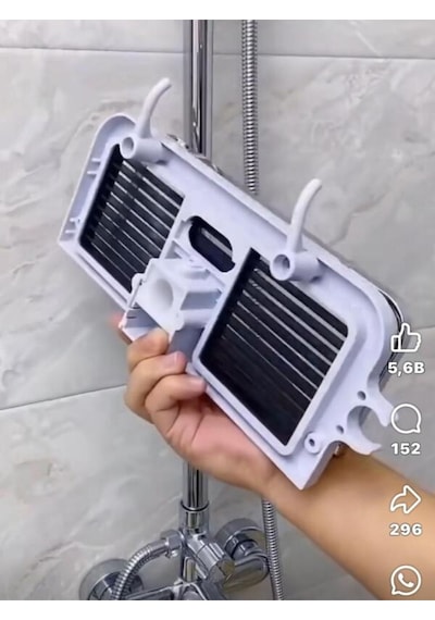 Beyaz Robot Sürgülü Duş Sabunluğu Organizer Beyaz