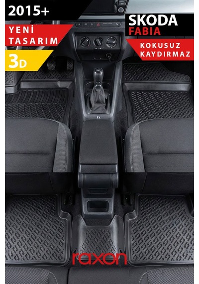 Skoda Fabia 2015+ 3d Havuzlu Paspas Tam Uyumlu Su Geçirmez, Kaymaz
