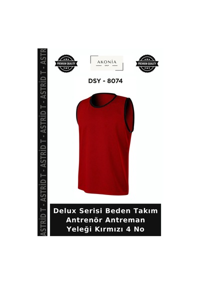 Delux Serisi Beden Takım Antrenör Antreman Yeleği Kırmızı 4 No